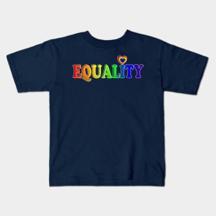 LGBT Gay Pride Rainbow Flag Equality Heart Kids T-Shirt